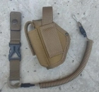 Кобура поясна для пістолета макарова ПМ койот пісок +шнур страхувальний (тренчик) швидкий знімання 996 - зображення 2