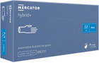 Рукавички вінілові Mercator hybrid+ нестерильні неприпудрені блакитні M 100 шт - изображение 1