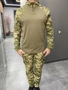 Армейская тактическая рубашка Убакс со вставками под локти Wolftrap Пиксель XL - изображение 2