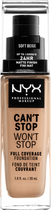 Podkład w płynie NYX Professional Makeup Can\'t Stop Won\'t Stop 24-Hour Foundation 7.5 Soft Beżowe 30 ml (800897157241) - obraz 1