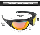 Защитные армейские тактические очки с поляризацией Daisy С9 black+ 4 комплекта линз - изображение 5