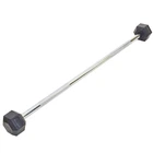 Штанга фиксированная прямая обрезиненная Record Rubber Hexagon Barbell TA-6230-15 длина-95см 15кг