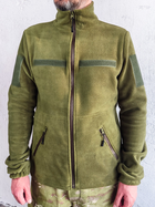 Военная флисовая кофта на молнии Garment Factory оливковая Флиска ВСУ флисова куртка с карманами РАЗМЕР 56 3XL - изображение 3