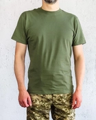 Футболка оливковая хлопок, военная армейская тактическая летняя для ТРО ВСУ НГУ оливковая L - изображение 4