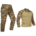 Тактический костюм Multicam, штурмовая военная форма, рубашка с длинным рукавом и брюки с наколенниками Мультикам р.3XL - изображение 1