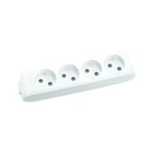 Колодка Panasonic X-tendia 4 гнізда, із захисними шторками Сіра (WLTB02402GR-UA)