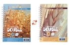 Записная книга блокнот Buromax DOUBLE A6 96 л клетка тверд.обл. желтый (BM.24671101-08)
