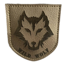 Шевроны Щиток "WILD WOLF Face сірий металлік" с вышивкой кожаный - изображение 1