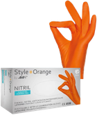 Перчатки нитриловые Ampri Style Orange неопудренные Размер XS 100 шт Оранжевые (4044941008714) - изображение 1