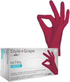 Перчатки нитриловые Ampri Style Grape неопудренные Размер XS 100 шт Бордовые (4044941008615) - изображение 1