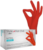 Рукавички нітрилові Ampri Style Hot Chili неопудрені Размер S 100 шт Червоні (4044941026695) - зображення 1