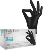 Рукавички нітрилові Ampri Style Black неопудрені Размер XS 100 шт Чорні (4044941009117) - зображення 1
