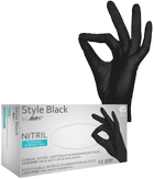 Рукавички нітрилові Ampri Style Black неопудрені Размер M 100 шт Чорні (4044941009131) - зображення 1