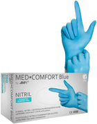 Перчатки нитриловые Med-Comfort Blue неопудренные Размер S 100 шт Голубые (4044941004174) - изображение 1