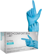 Перчатки нитриловые Med-Comfort Blue неопудренные Размер XL 100 шт Голубые (4044941004204) - изображение 1