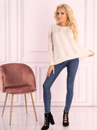 Sweter damski ażurowy Merribel Mozlini One Size Kremowy (5907621608279) - obraz 7