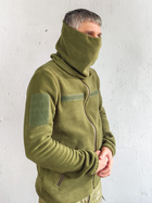 Воєнна флісова кофта на блискавці Garment Factory, оливкова Фліска ЗСУ флісова куртка, тактична кофта з кишенями РОЗМІР 52 XL - зображення 4