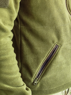Воєнна флісова кофта на блискавці Garment Factory, оливкова Фліска ЗСУ флісова куртка, тактична кофта з кишенями РОЗМІР 52 XL - зображення 7