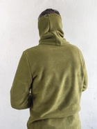 Воєнна флісова кофта на блискавці Garment Factory, оливкова Фліска ЗСУ флісова куртка, тактична кофта з кишенями РОЗМІР 52 XL - зображення 8