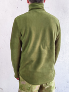 Воєнна флісова кофта на блискавці Garment Factory, оливкова Фліска ЗСУ флісова куртка, тактична кофта з кишенями РОЗМІР 48 M - зображення 6