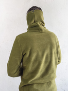 Военная флисовая кофта на молнии Garment Factory оливковая Флиска ВСУ флисовая куртка с карманами РАЗМЕР 48 M - изображение 8