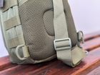 Однолямочный городской рюкзак барсетка сумка слинг SILVER с системой molle на 9 л Олива (silver-003-olive) - изображение 5