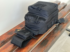 Однолямковий міський рюкзак барсетка сумка слінг SILVER із системою molle на 9 л Black (silver-003-black) - зображення 4
