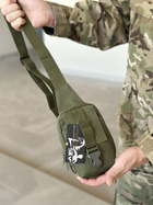 Сумка тактична барсетка на плече SILVER KNIGHT сумка під телефон та документи з кишенею під карти Олива (9119-olive) - зображення 7