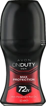 Дезодорант-антиперспірант для чоловіків - Avon On Duty Men Protection Deodorant Rol On 72H 50ml (709047-86605)