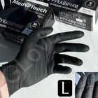 Рукавички нітрилові MedTouch розмір L чорні 100 шт - зображення 1