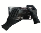 Медичні вітрилові чорні рукавички VitLux XS 100шт - зображення 1