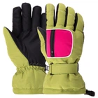 Перчатки горнолыжные теплые женские LUCKYLOONG B-3312 размер: M-L Цвет: Салатовый-розовый