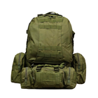 Тактический рюкзак с подсумками "B08 oliva - Оливковый" 55л, штурмовой рюкзак мужской (1009421-LightGreen) - зображення 2
