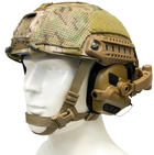 Активные наушники Earmor M31X Mark3 MilPro ORIGINAL с креплением на голову ( Чебурашка ) под шлем, каску ( Койот ) - изображение 2