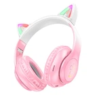 Беспроводные наушники складные HOCO W42 с кошачьими ушками |BT5.3, AUX/TF, 10h| Pink