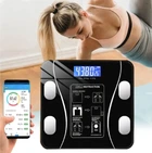 Напольные электронные фитнес весы Bluetooth Scale A-8003 с приложением на телефон до 180 кг черные