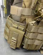 Плитоноска с подсумками Attack Tactical, цвет – Койот, система MOLLE с подсумками, plate carrier molle placard - изображение 6