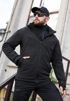 Тактична куртка Хантер Софтшел чорна на сітці 54 No Brand 1732656761 - зображення 1