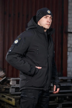 Куртка зимова Хантер Софтшел фліс Поліція чорна 46 No Brand 1722939951 - зображення 8