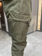 Штани зимові тактичні софтшелл флісові, розмір M, Олива, утеплені штани для військових - зображення 6