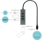 Hub USB i-Tec Metal USB Type-C 4-w-1 (C31HUBMETAL403) - obraz 3