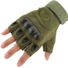 Тактичні рукавички без пальців Oakley / Чоловічі військові рукавички без пальців Олива М 18-20 см. - зображення 9