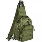 Однолямочный тактический рюкзак, городская военная сумка Tactical на 6 л. Olive (28х18х13 см) - изображение 1