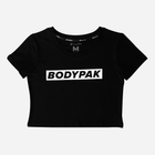 Футболка бавовняна коротка жіноча BODYPAK XL Чорна (1000000000106) - зображення 4