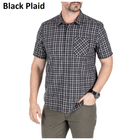Рубашка с коротким рукавом 5.11 CARSON PLAID SHORT SLEEVE SHIRT 71394 Medium, Black Plaid - изображение 1