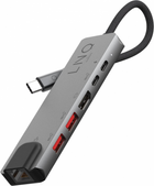 Hub USB 6 w 1 Linq USB Type-C (LQ48015) - obraz 1