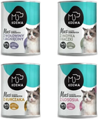 Вологий корм для дорослих котів Koema mousse for Cat mix 4 смаку 400 г x 4 (курка, індичка з качкою, яловичина з бараниною, лосось) (5904734019411)