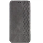 Кожаный чехол-книжка GETMAN Cubic для Xiaomi Redmi Note 13 Pro 4G / Poco M6 Pro 4G Серый