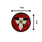 Шевроны из ПХВ на липучке "круглый флаг УПА с гербом". Резиновый патч на липучке 102123 - изображение 1