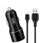 АЗП XO TZ09 2.4A/2 USB + MicroUSB Black 63675
